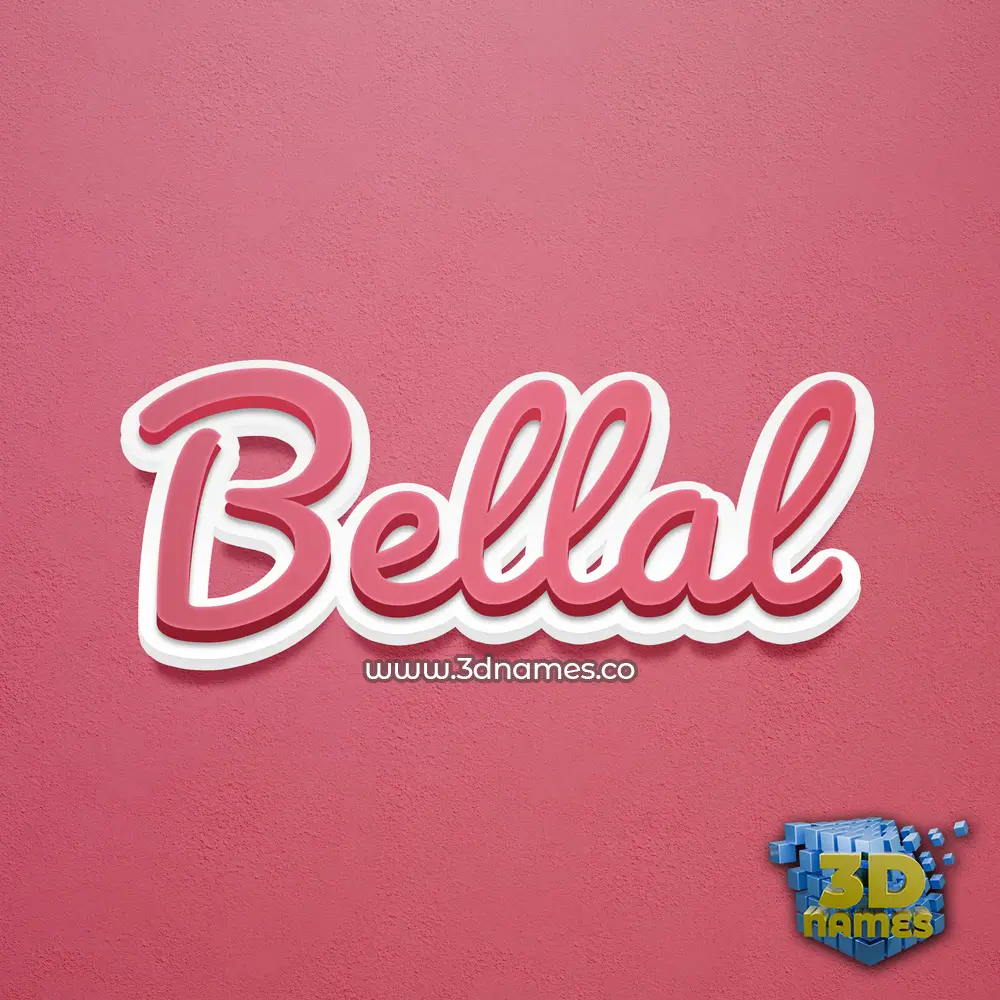 bellal in Red Scribble style - 3D name wallpaper
