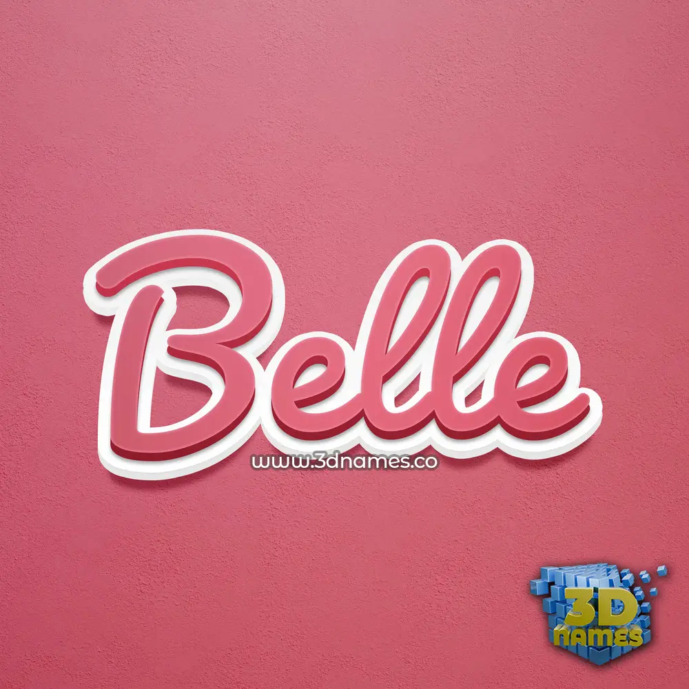 belle in Red Scribble style - 3D name wallpaper
