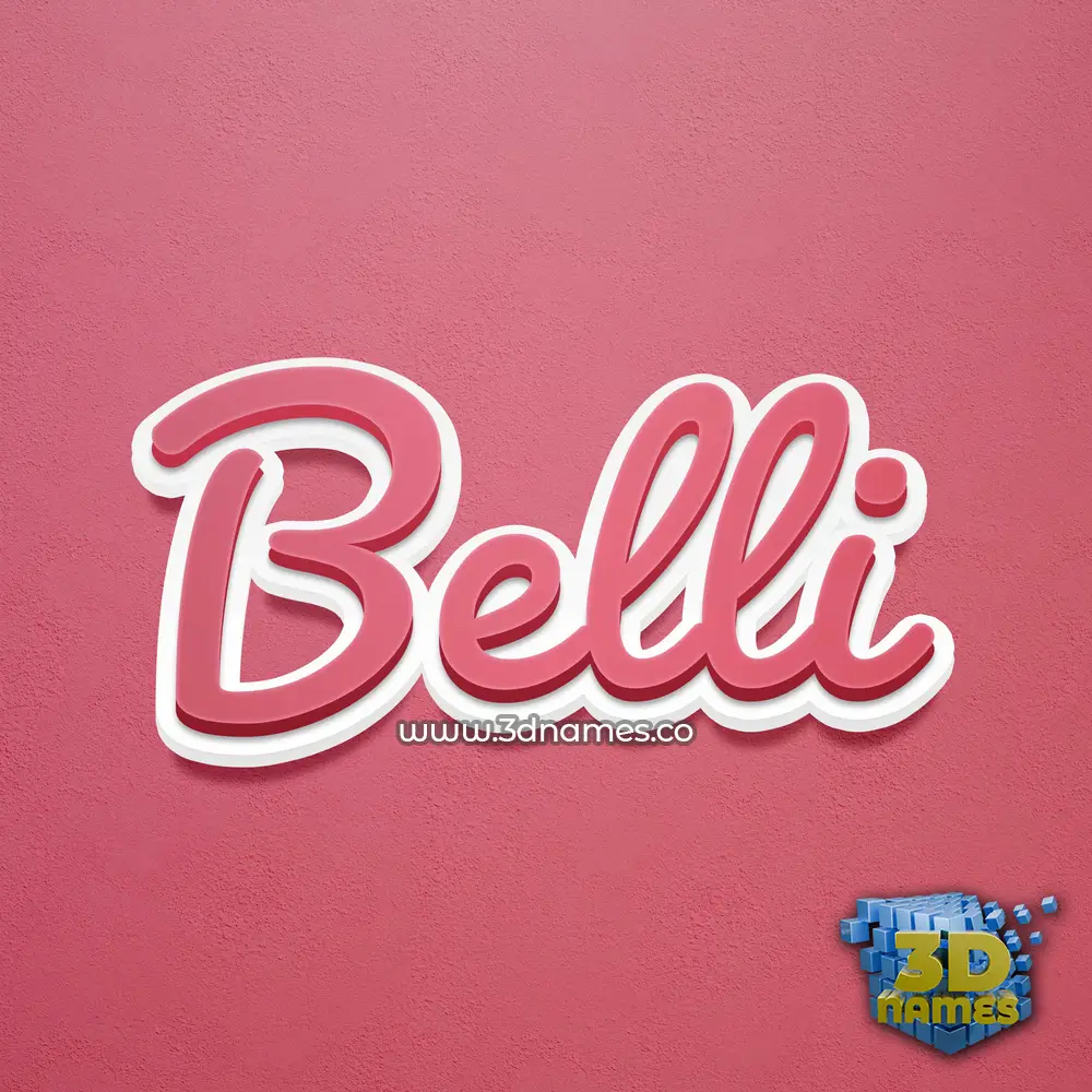 belli in Red Scribble style - 3D name wallpaper