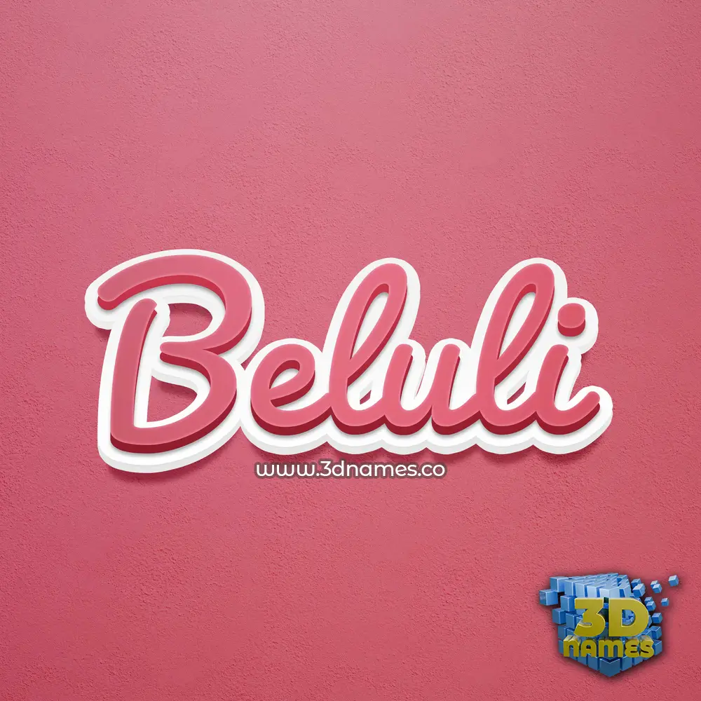beluli in Red Scribble style - 3D name wallpaper