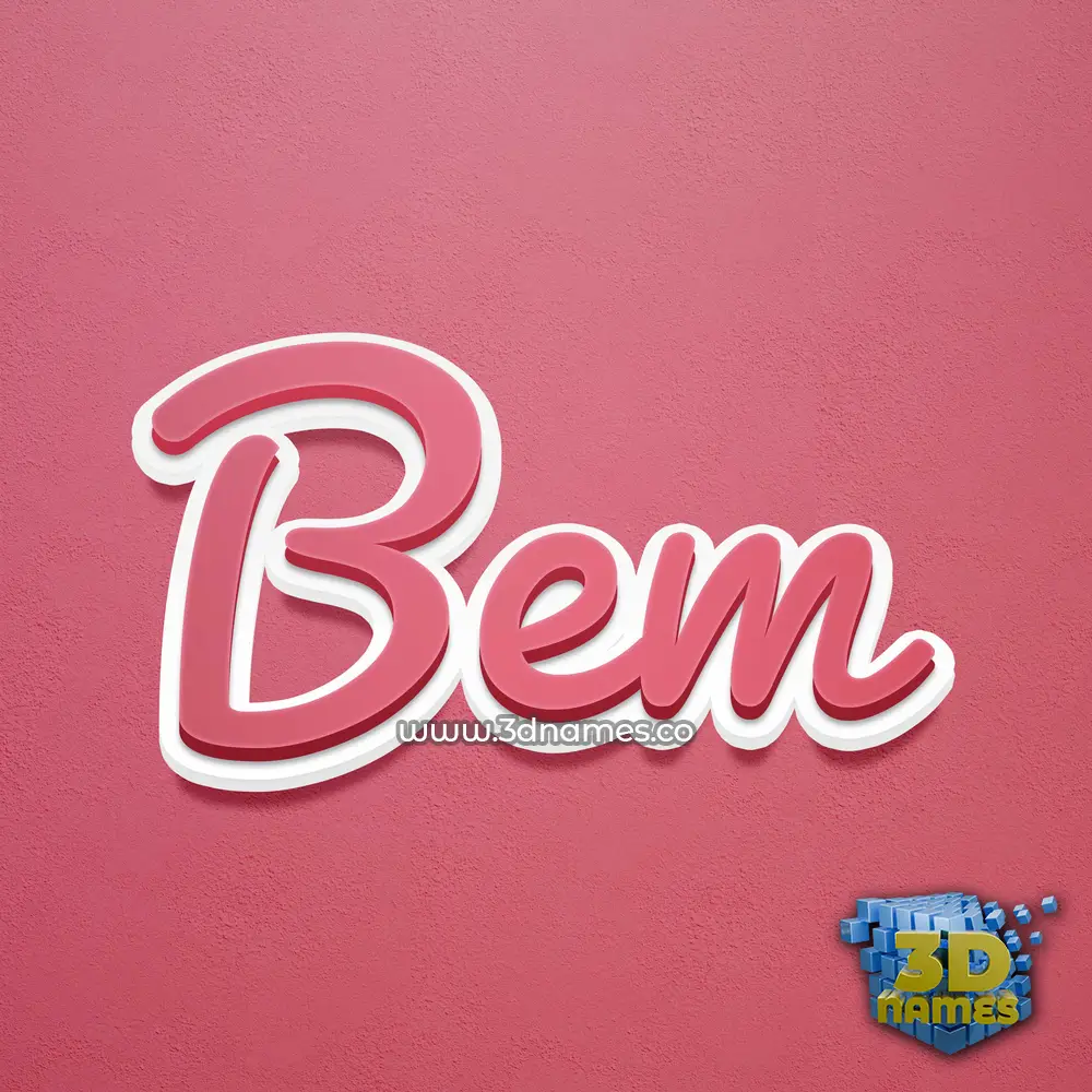 bem in Red Scribble style - 3D name wallpaper