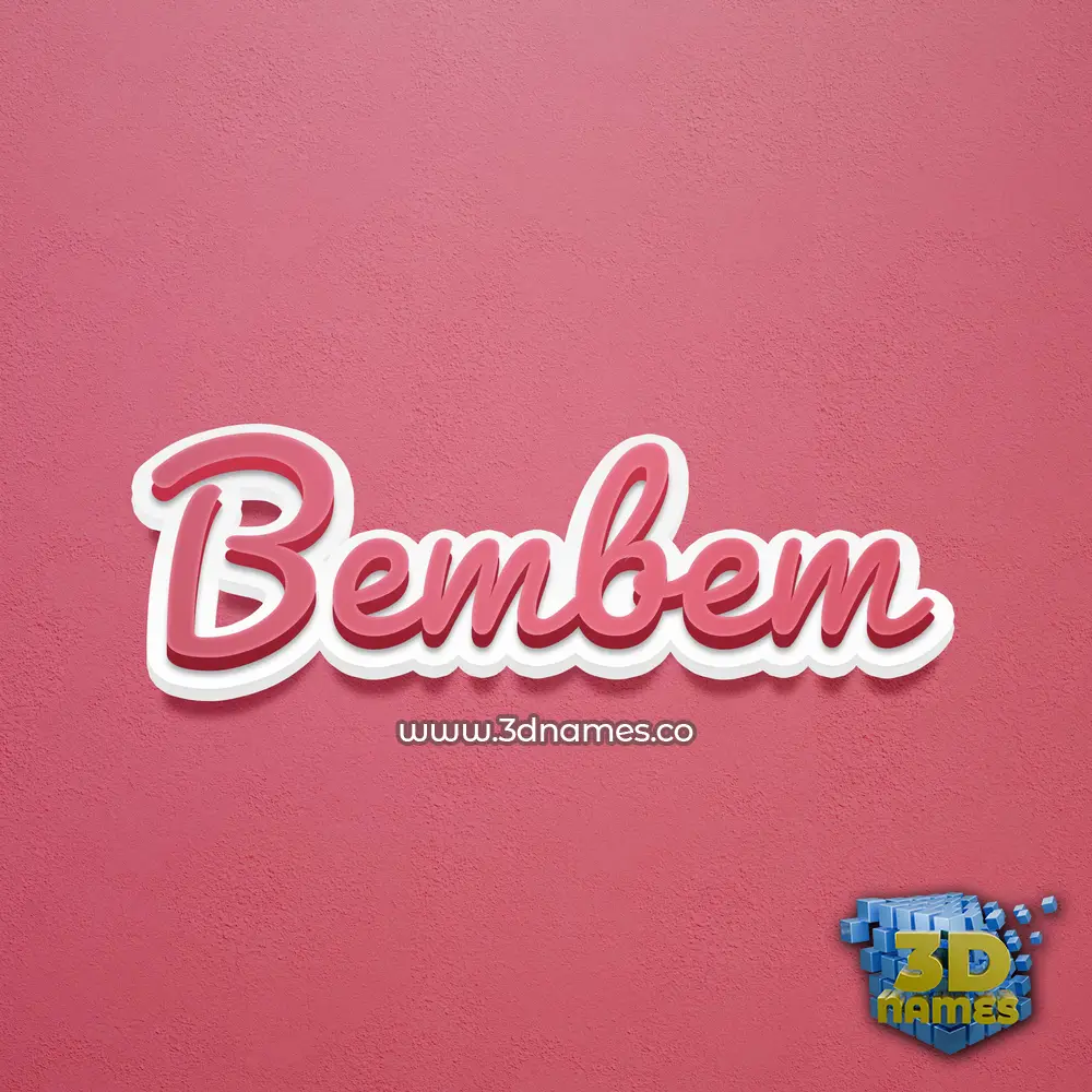 bembem in Red Scribble style - 3D name wallpaper