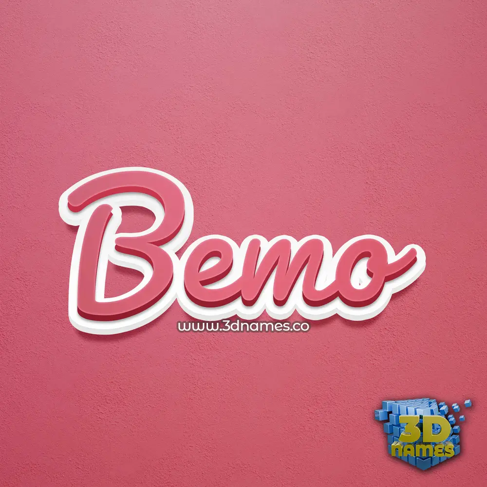 bemo in Red Scribble style - 3D name wallpaper