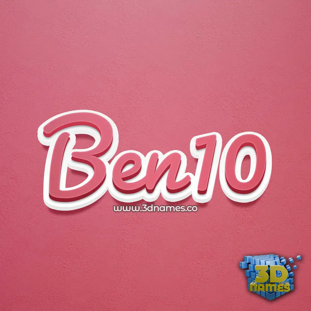ben10 in Red Scribble style - 3D name wallpaper