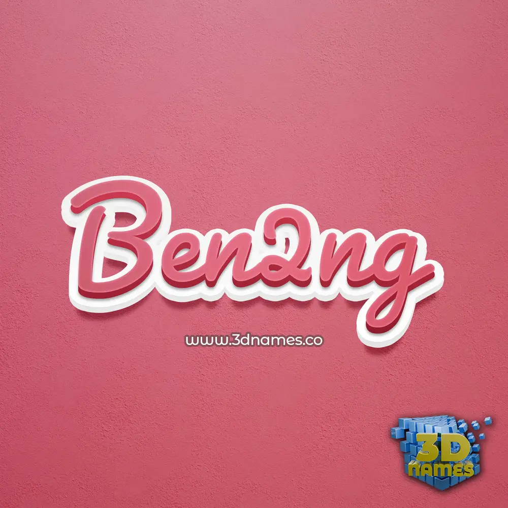 ben2ng in Red Scribble style - 3D name wallpaper