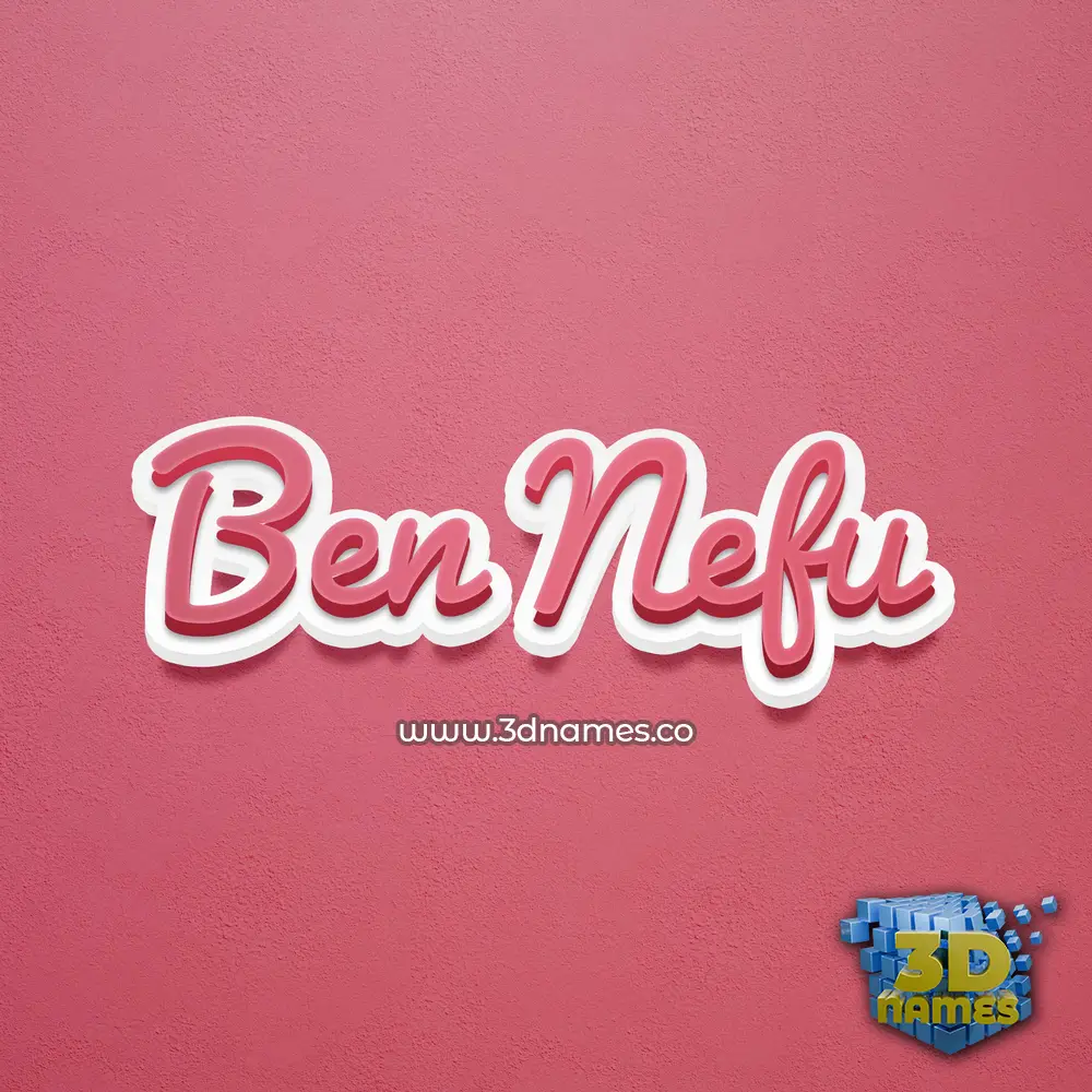 ben nefu in Red Scribble style - 3D name wallpaper
