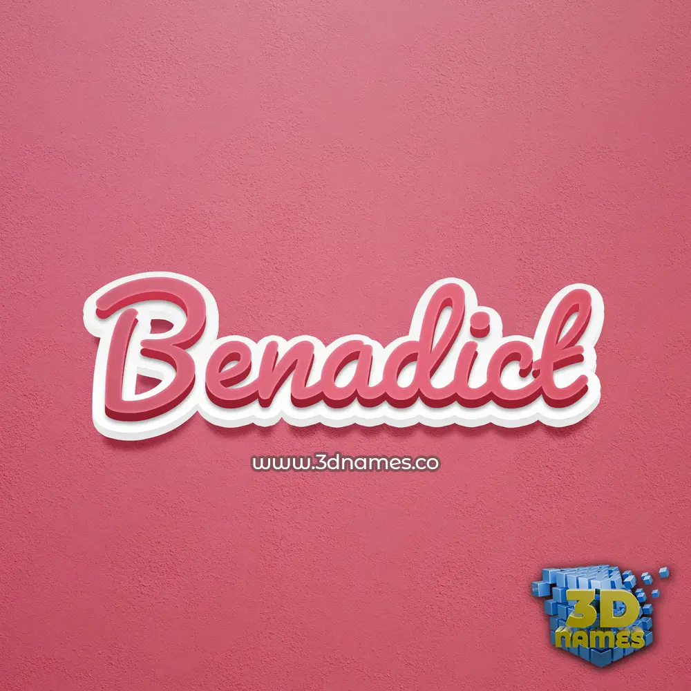 benadict in Red Scribble style - 3D name wallpaper