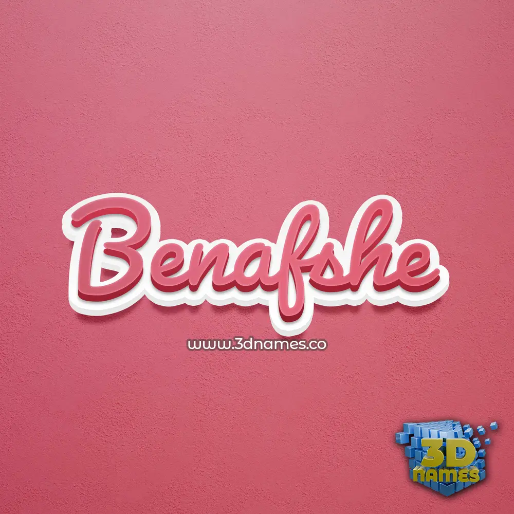 benafshe in Red Scribble style - 3D name wallpaper
