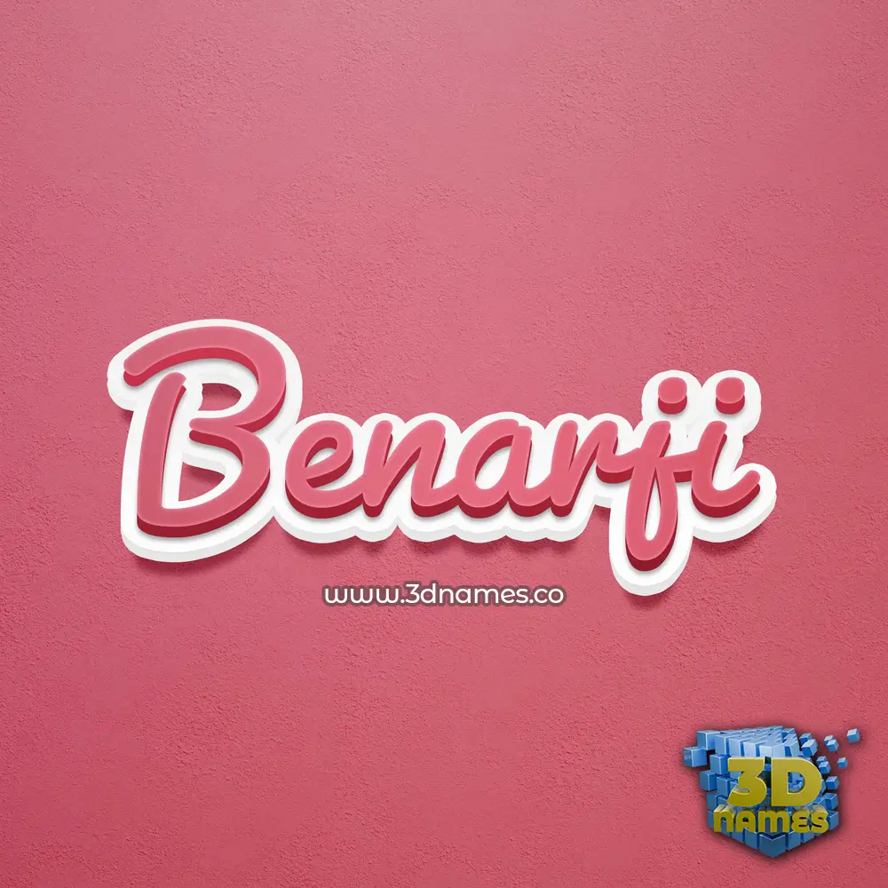 benarji in Red Scribble style - 3D name wallpaper