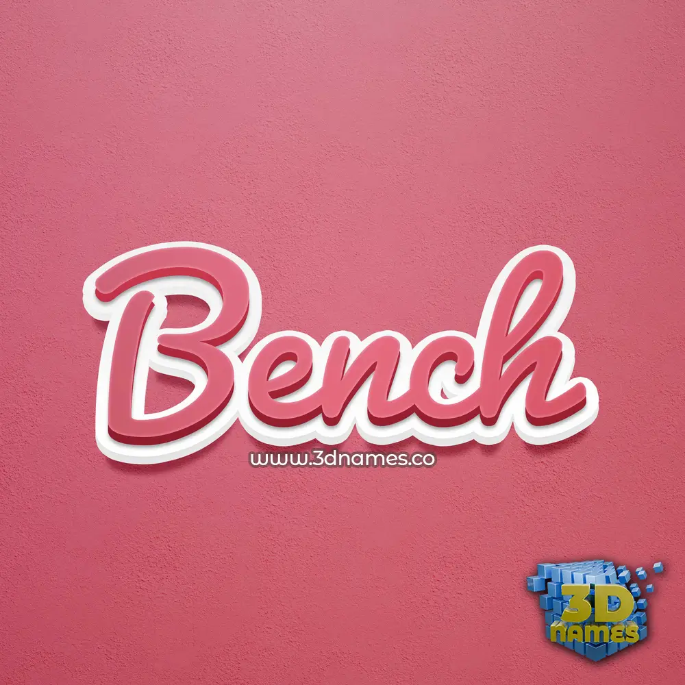 bench in Red Scribble style - 3D name wallpaper