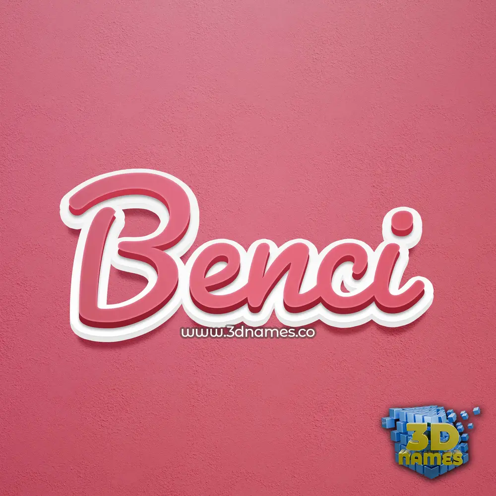 benci in Red Scribble style - 3D name wallpaper