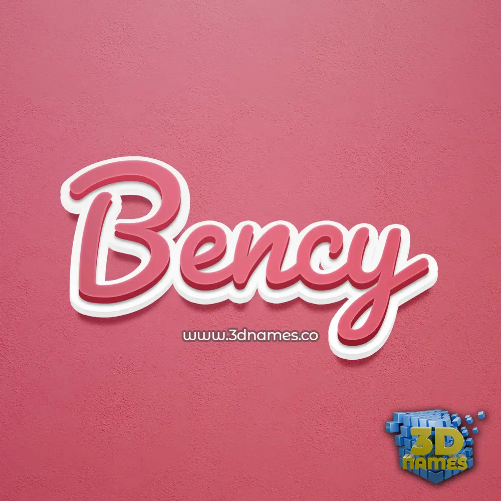 bency in Red Scribble style - 3D name wallpaper