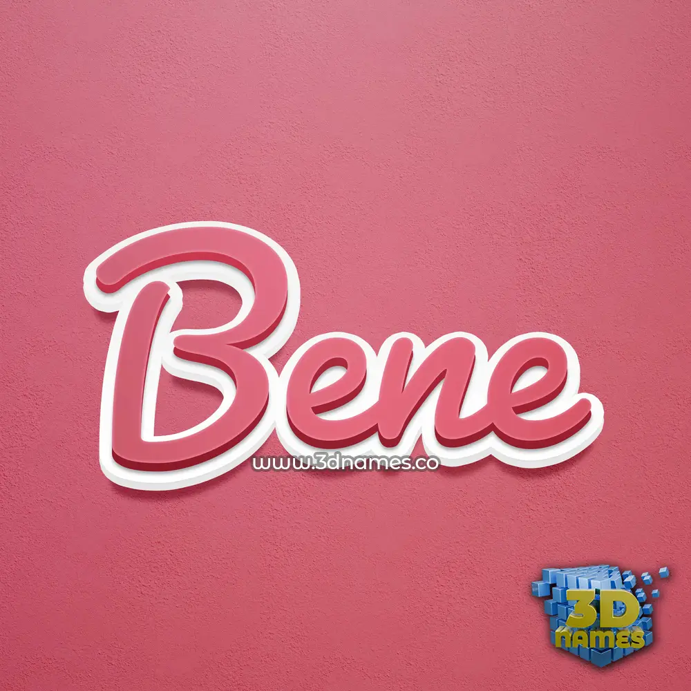 bene in Red Scribble style - 3D name wallpaper