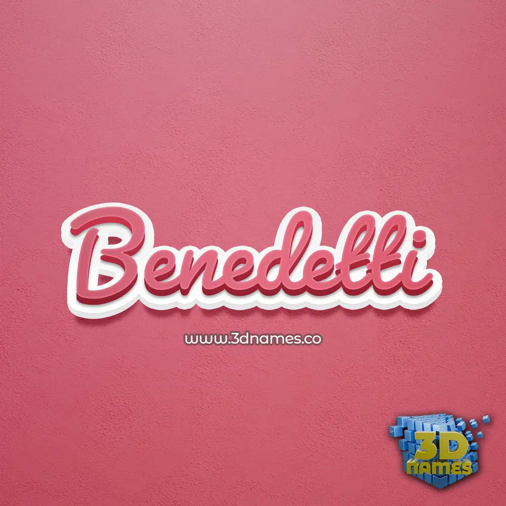 benedetti in Red Scribble style - 3D name wallpaper