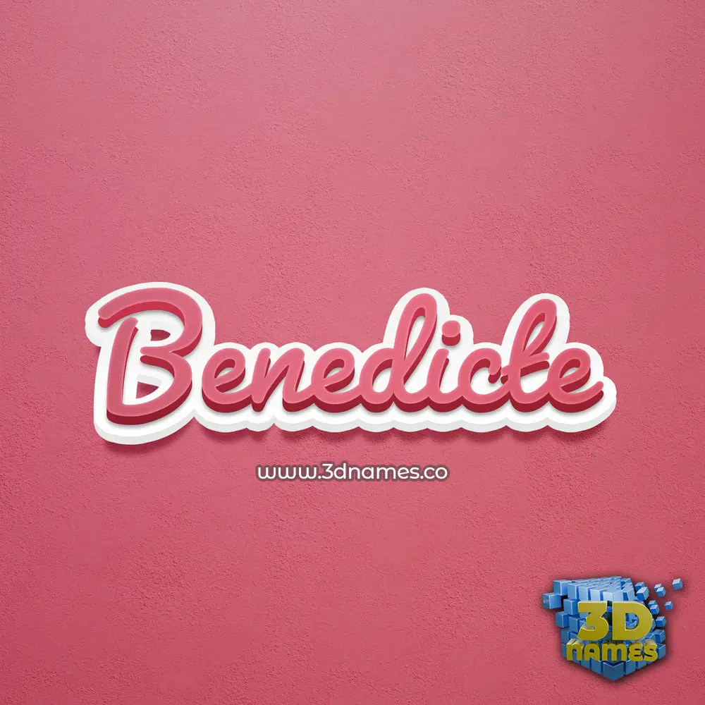 benedicte in Red Scribble style - 3D name wallpaper