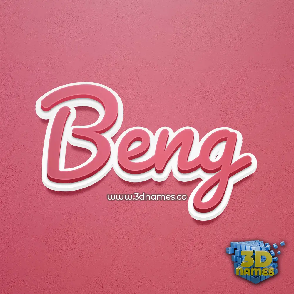 beng in Red Scribble style - 3D name wallpaper