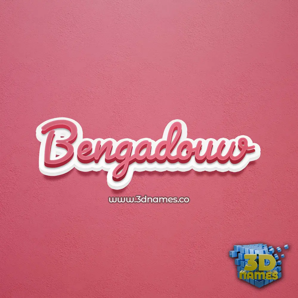 bengadouw in Red Scribble style - 3D name wallpaper