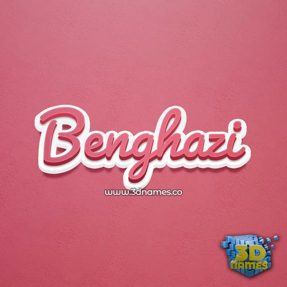 benghazi in Red Scribble style - 3D name wallpaper