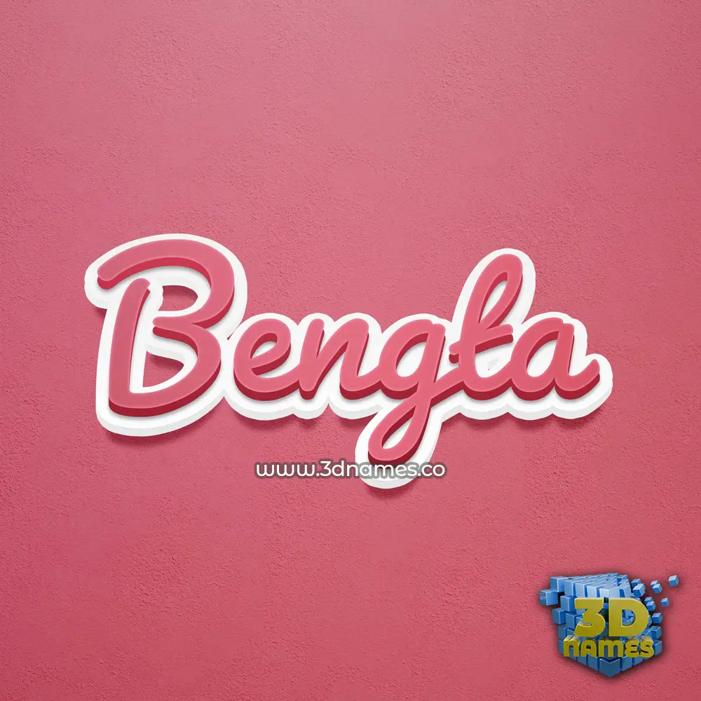 bengta in Red Scribble style - 3D name wallpaper