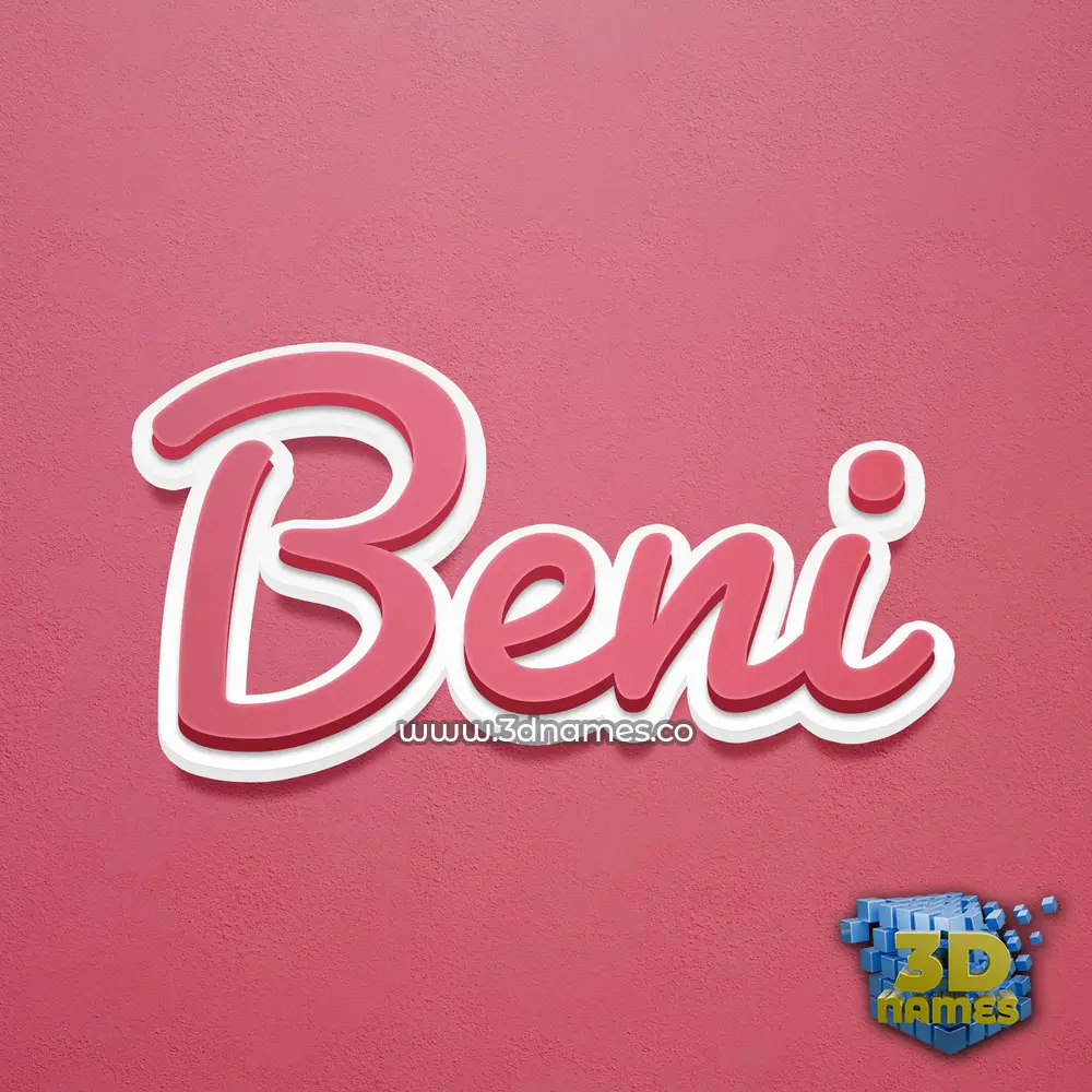 beni in Red Scribble style - 3D name wallpaper