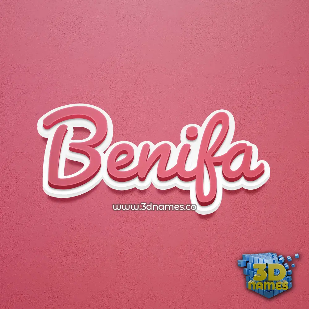benifa in Red Scribble style - 3D name wallpaper