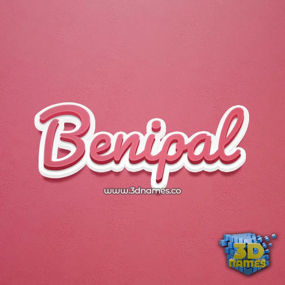 benipal in Red Scribble style - 3D name wallpaper