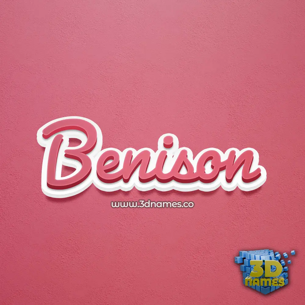 benison in Red Scribble style - 3D name wallpaper