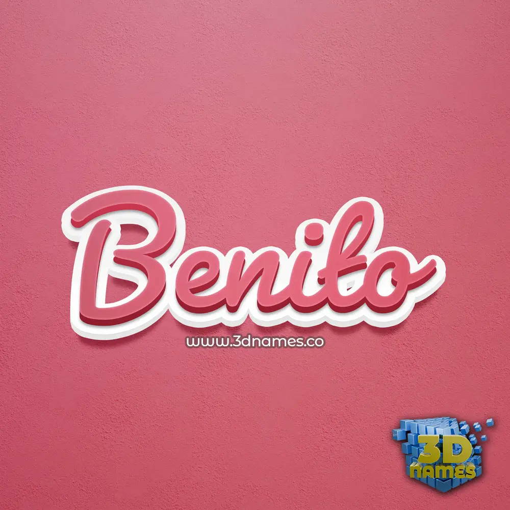 benito in Red Scribble style - 3D name wallpaper