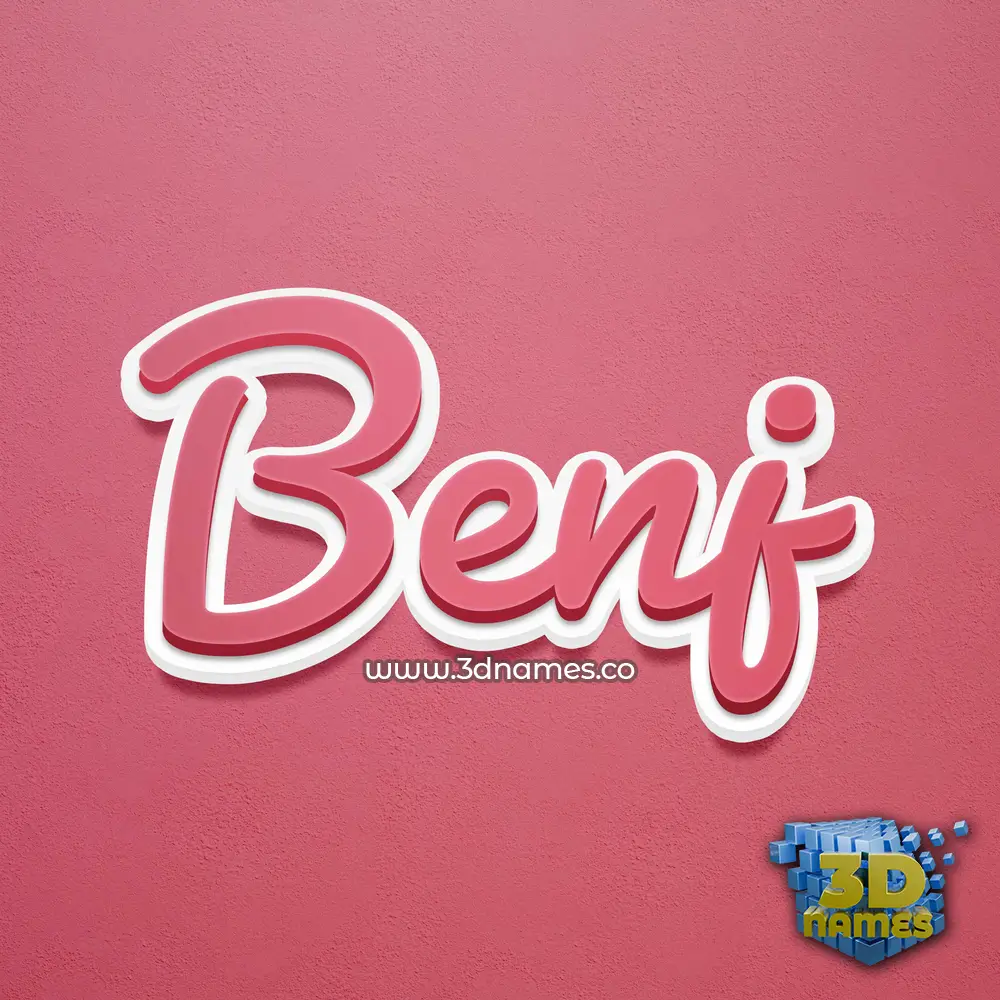 benj in Red Scribble style - 3D name wallpaper