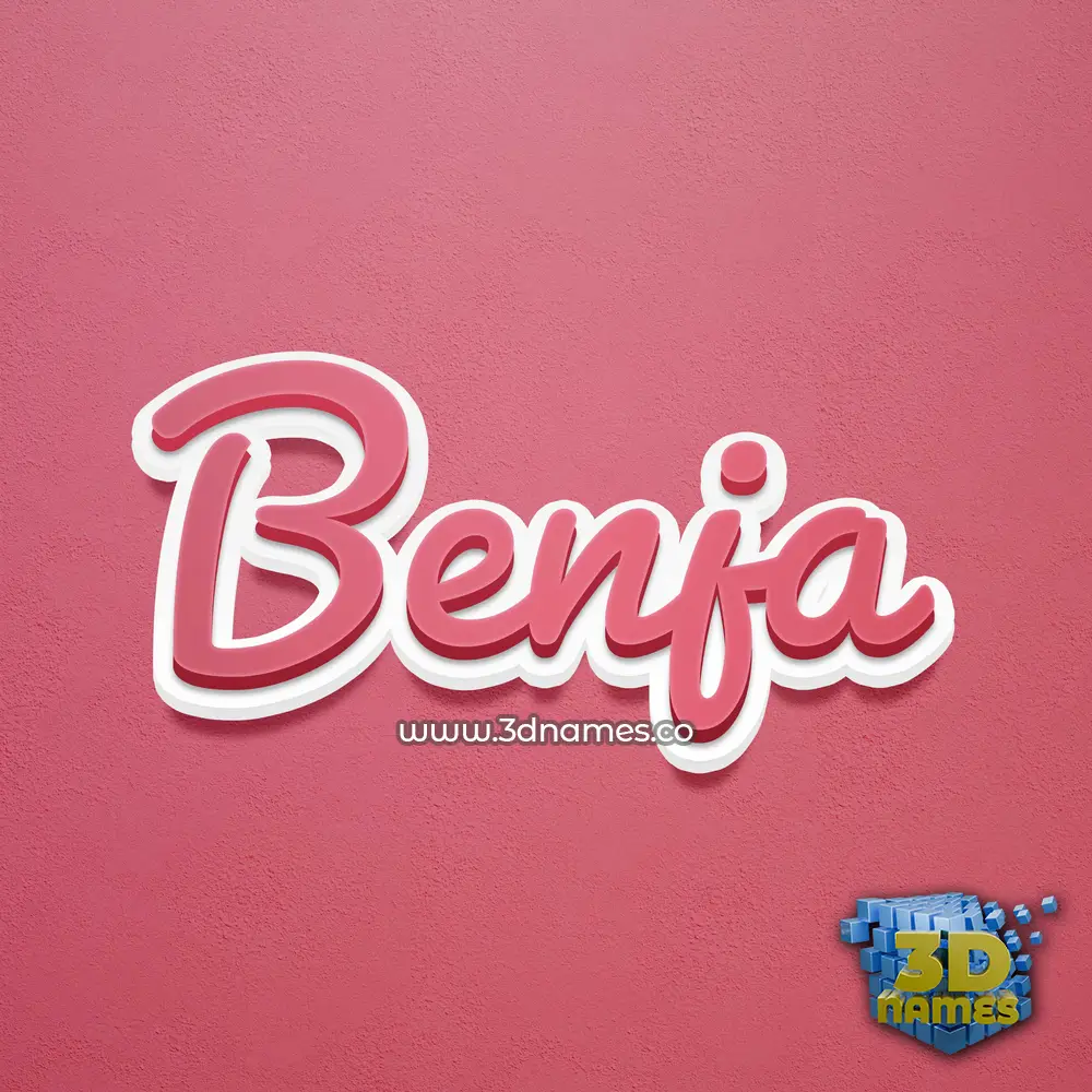 benja in Red Scribble style - 3D name wallpaper