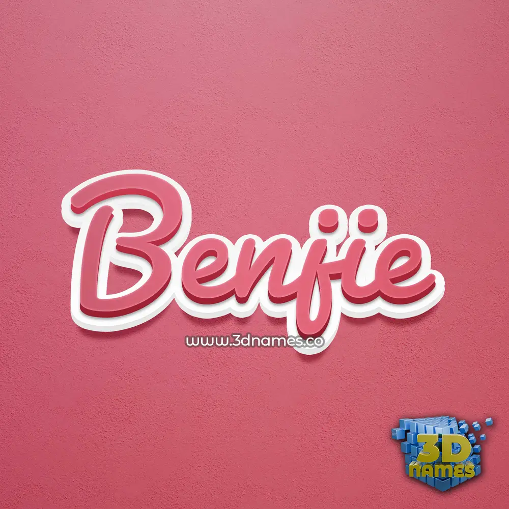 benjie in Red Scribble style - 3D name wallpaper