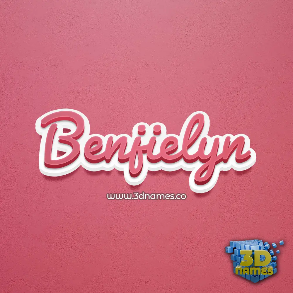 benjielyn in Red Scribble style - 3D name wallpaper