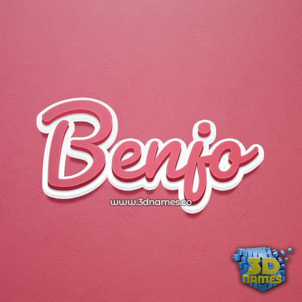 benjo in Red Scribble style - 3D name wallpaper