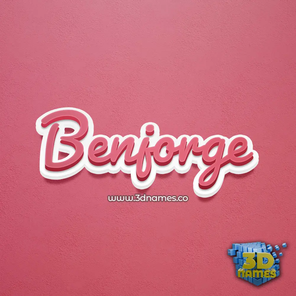 benjorge in Red Scribble style - 3D name wallpaper