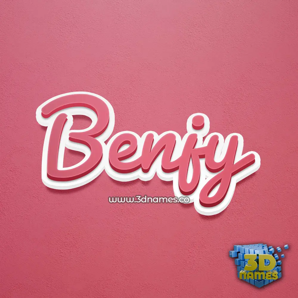 benjy in Red Scribble style - 3D name wallpaper