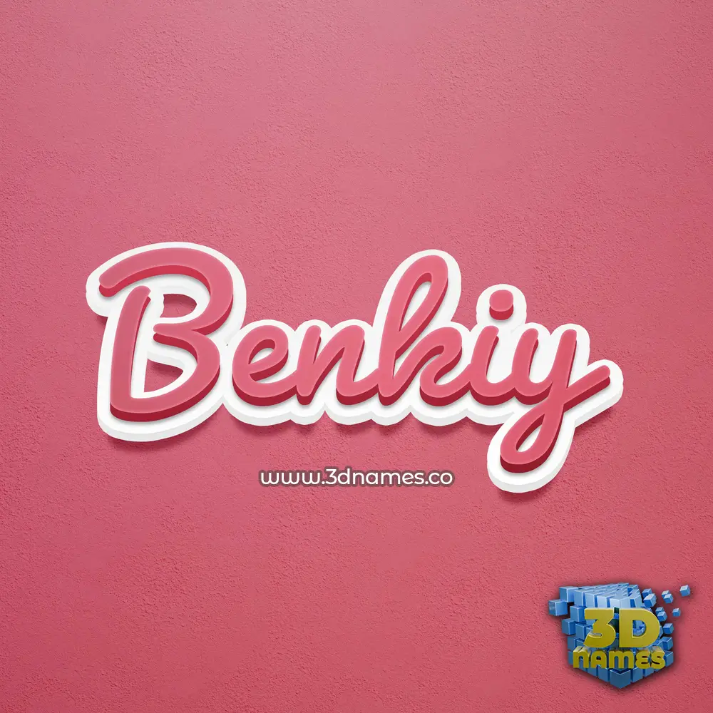 benkiy in Red Scribble style - 3D name wallpaper