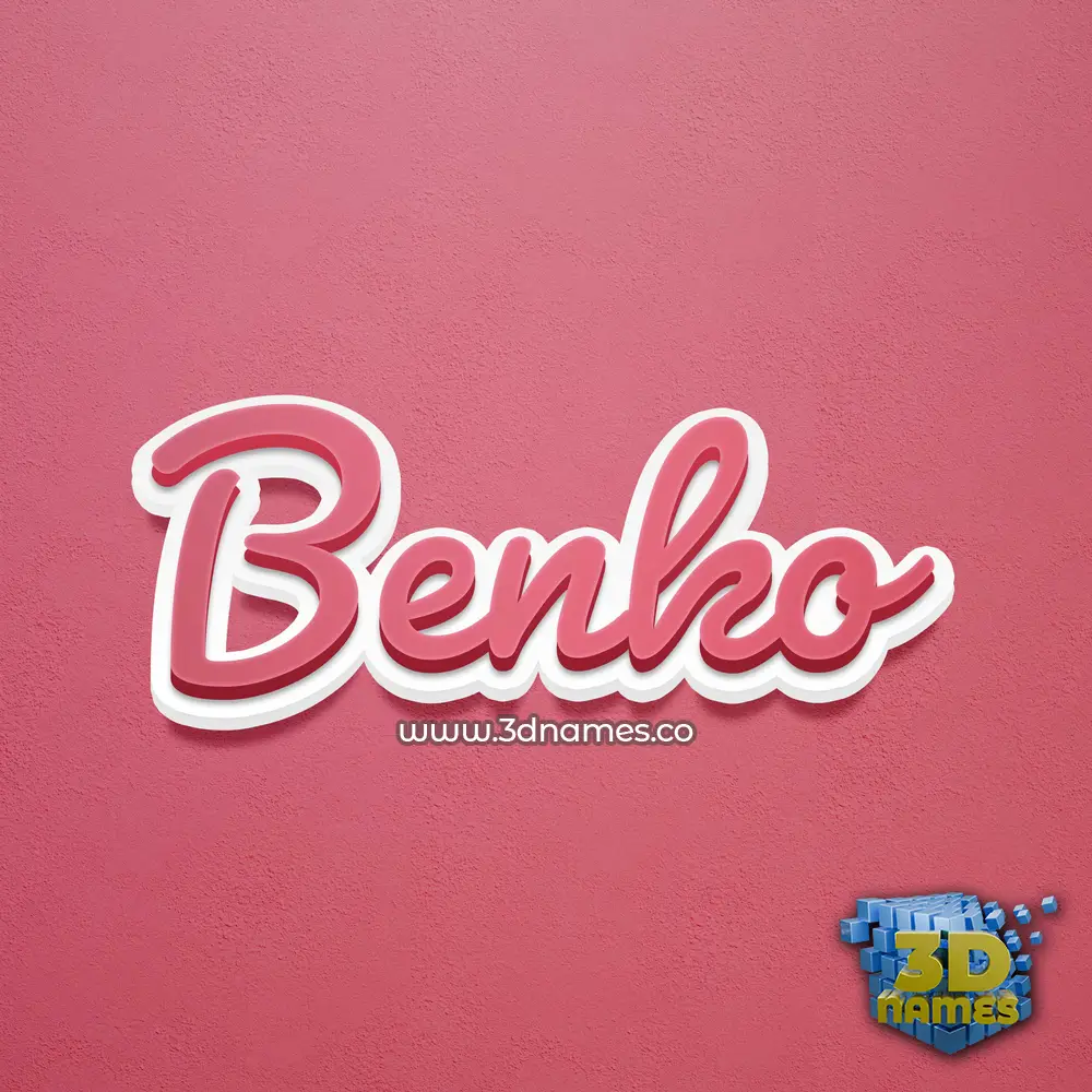 benko in Red Scribble style - 3D name wallpaper