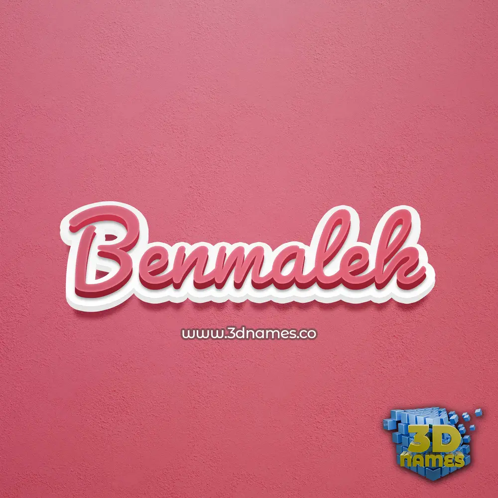 benmalek in Red Scribble style - 3D name wallpaper