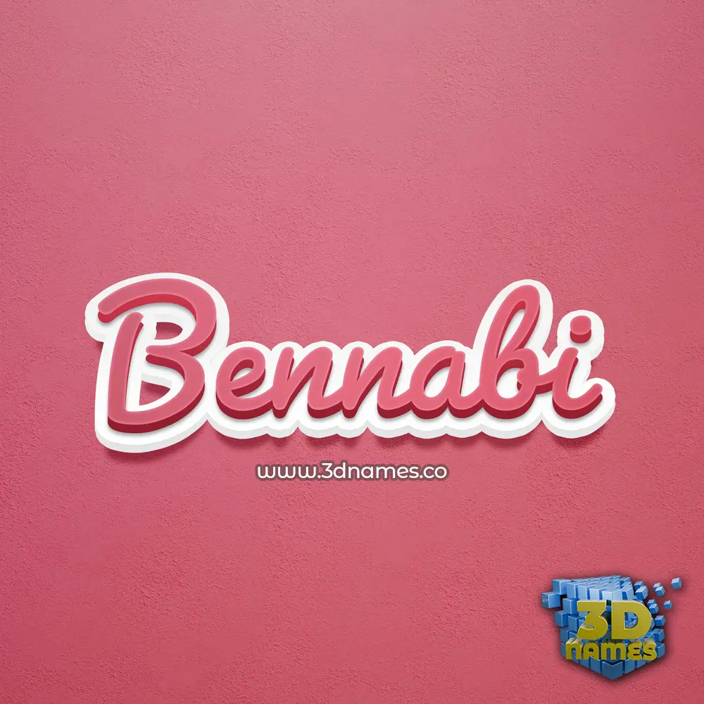 bennabi in Red Scribble style - 3D name wallpaper