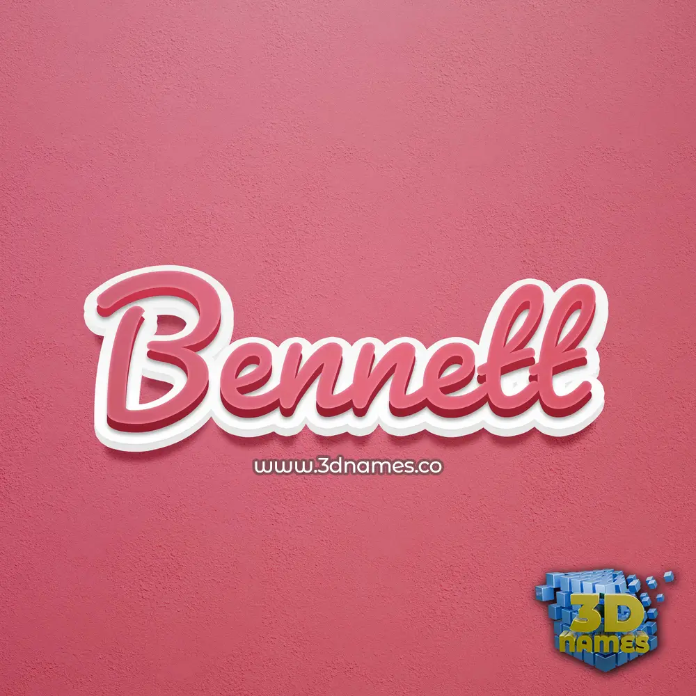 bennett in Red Scribble style - 3D name wallpaper