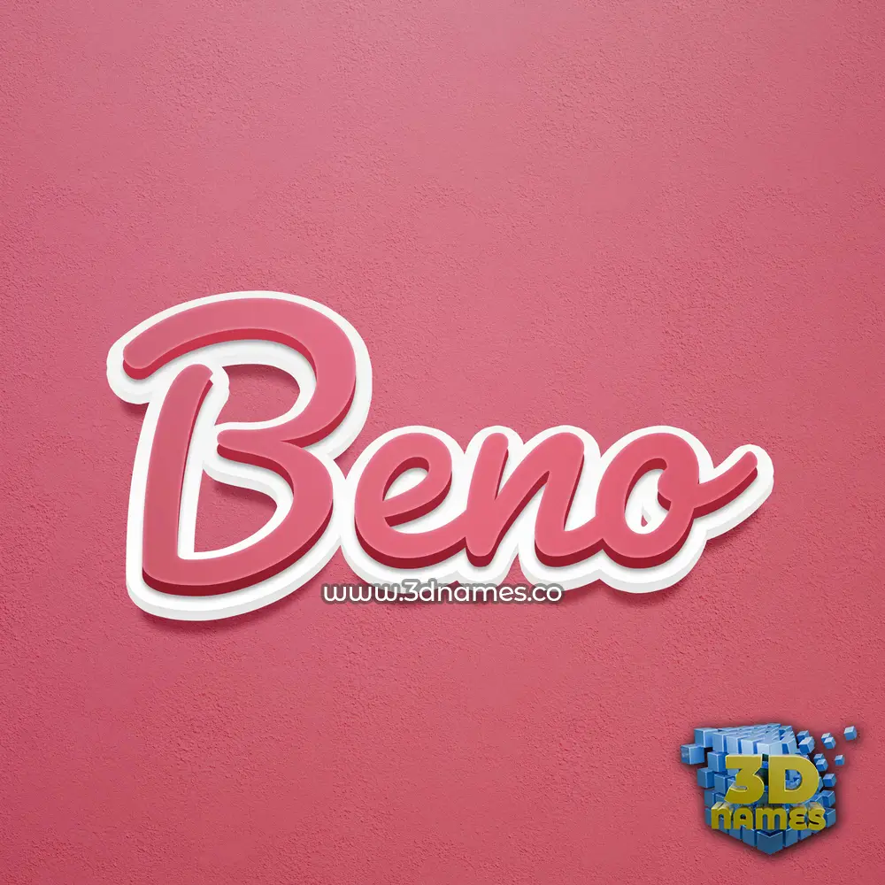 beno in Red Scribble style - 3D name wallpaper