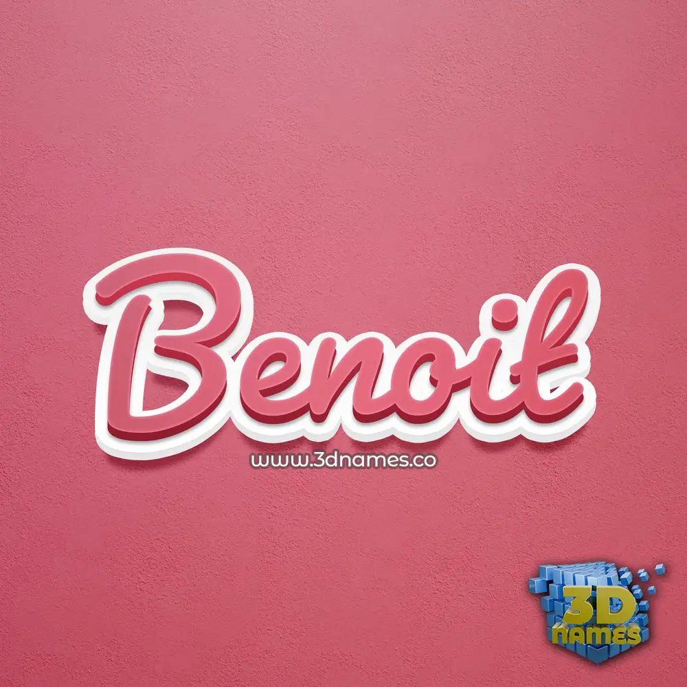 benoit in Red Scribble style - 3D name wallpaper
