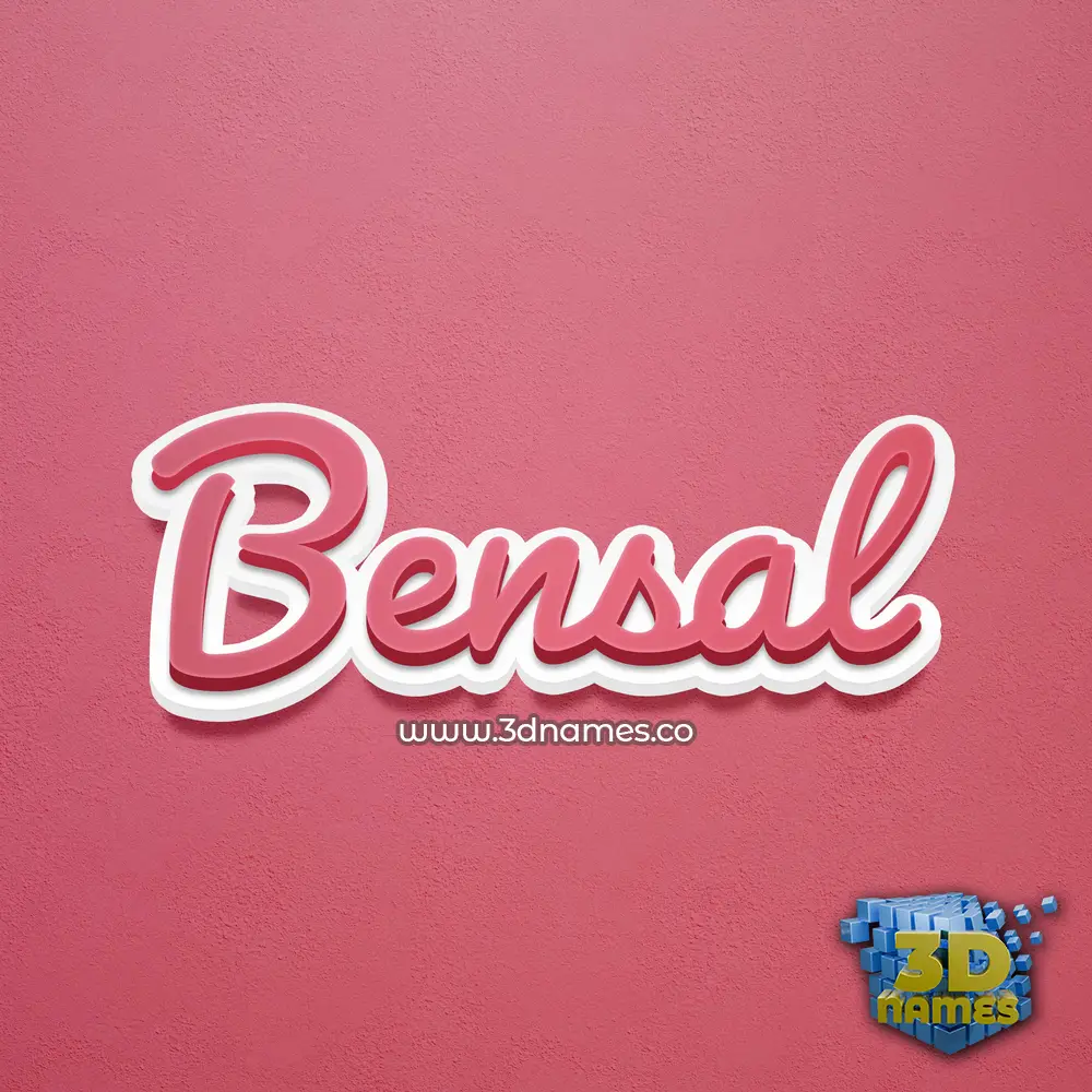 bensal in Red Scribble style - 3D name wallpaper