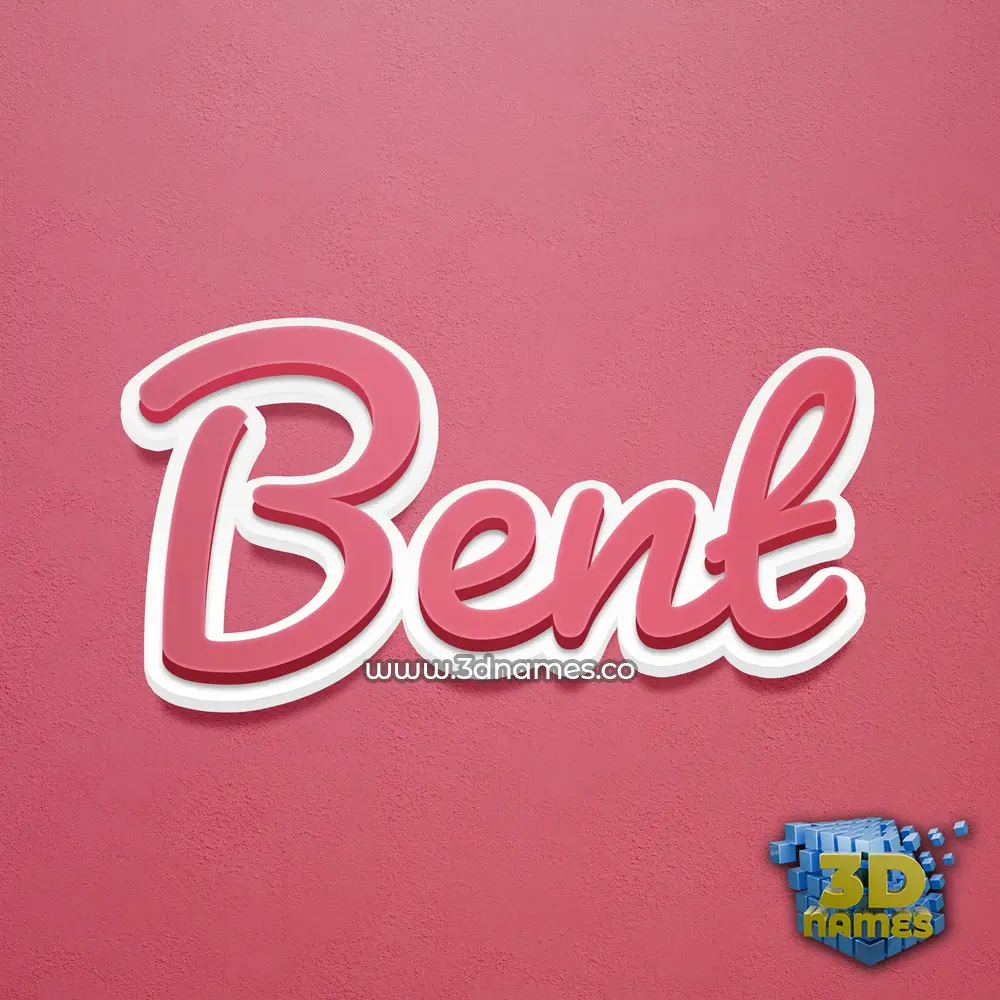 bent in Red Scribble style - 3D name wallpaper