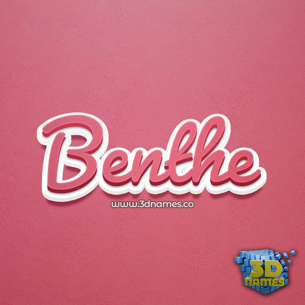 benthe in Red Scribble style - 3D name wallpaper