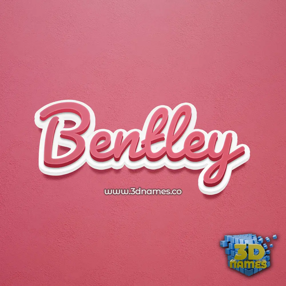 bentley in Red Scribble style - 3D name wallpaper