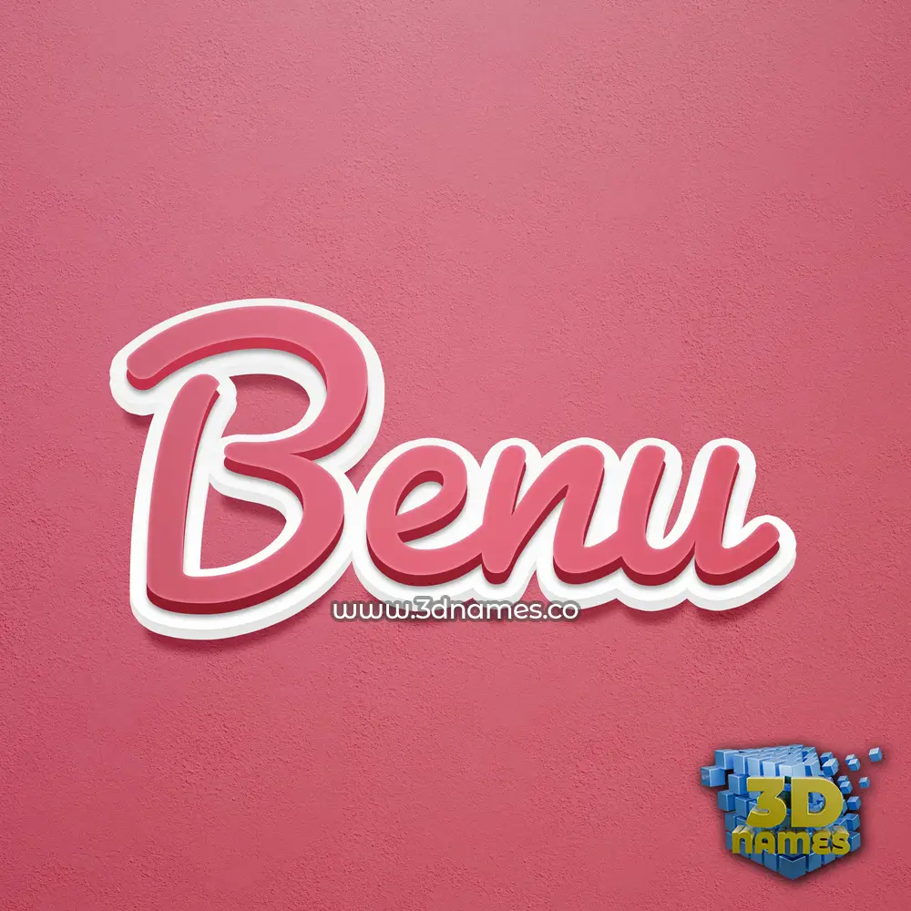 benu in Red Scribble style - 3D name wallpaper