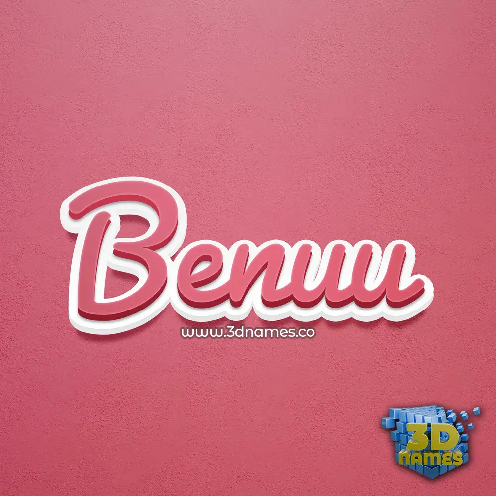 benuu in Red Scribble style - 3D name wallpaper