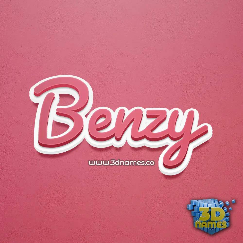 benzy in Red Scribble style - 3D name wallpaper
