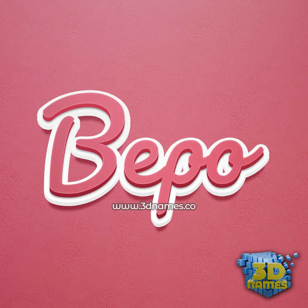 bepo in Red Scribble style - 3D name wallpaper